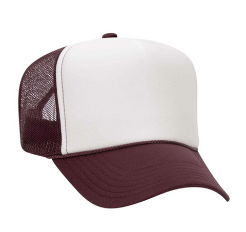High Crown Mesh Hat for Sublimation Maroon